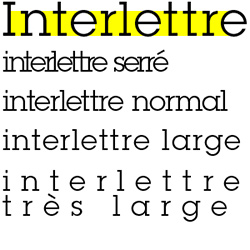 typographie : interlettres
