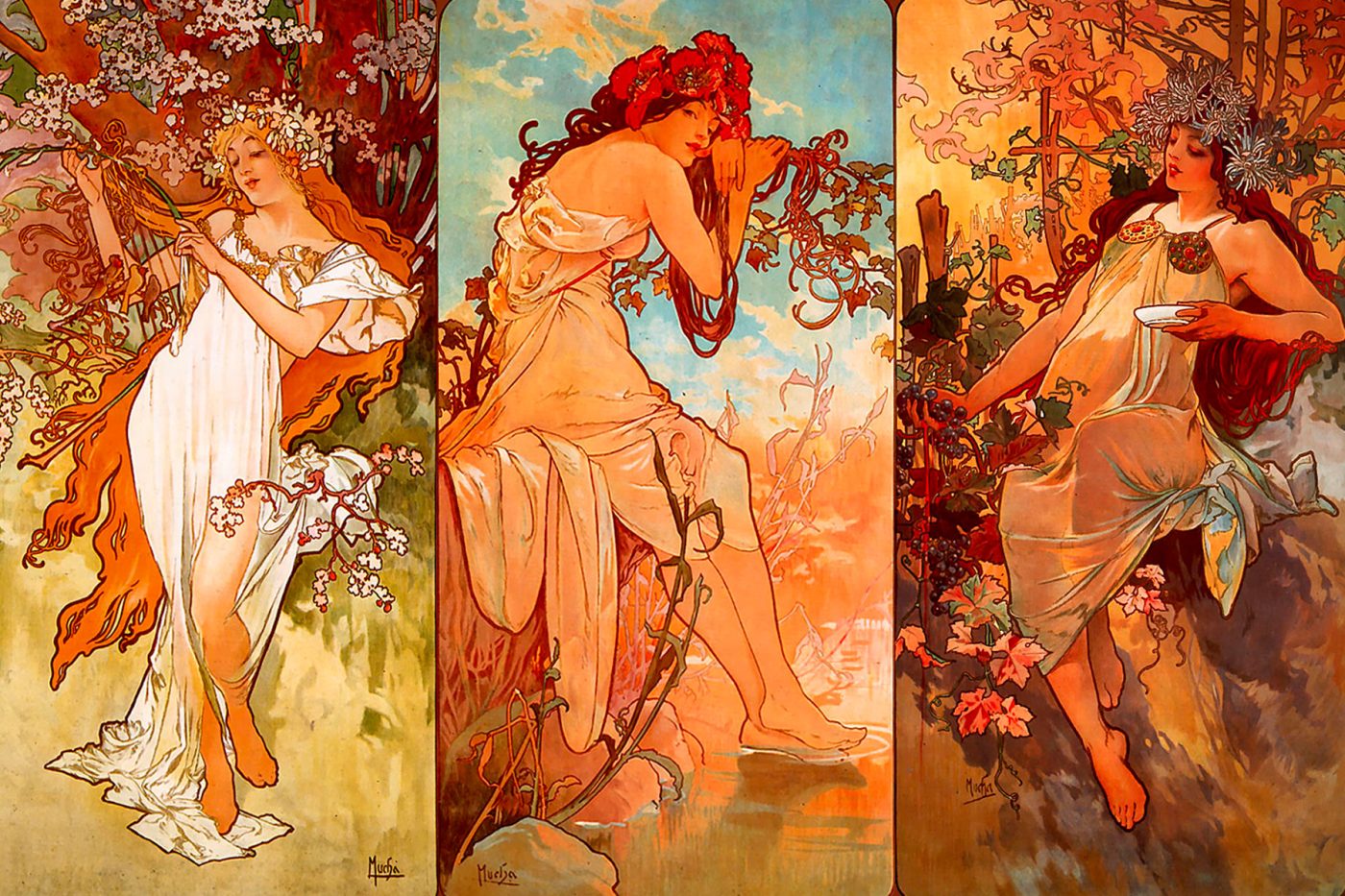 les 4 saisons Alfons Mucha