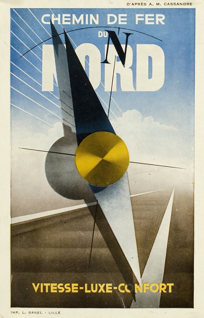 A.M. Cassandre, Chemin de fer du Nord, Vitesse-Luxe-Confort, 1929