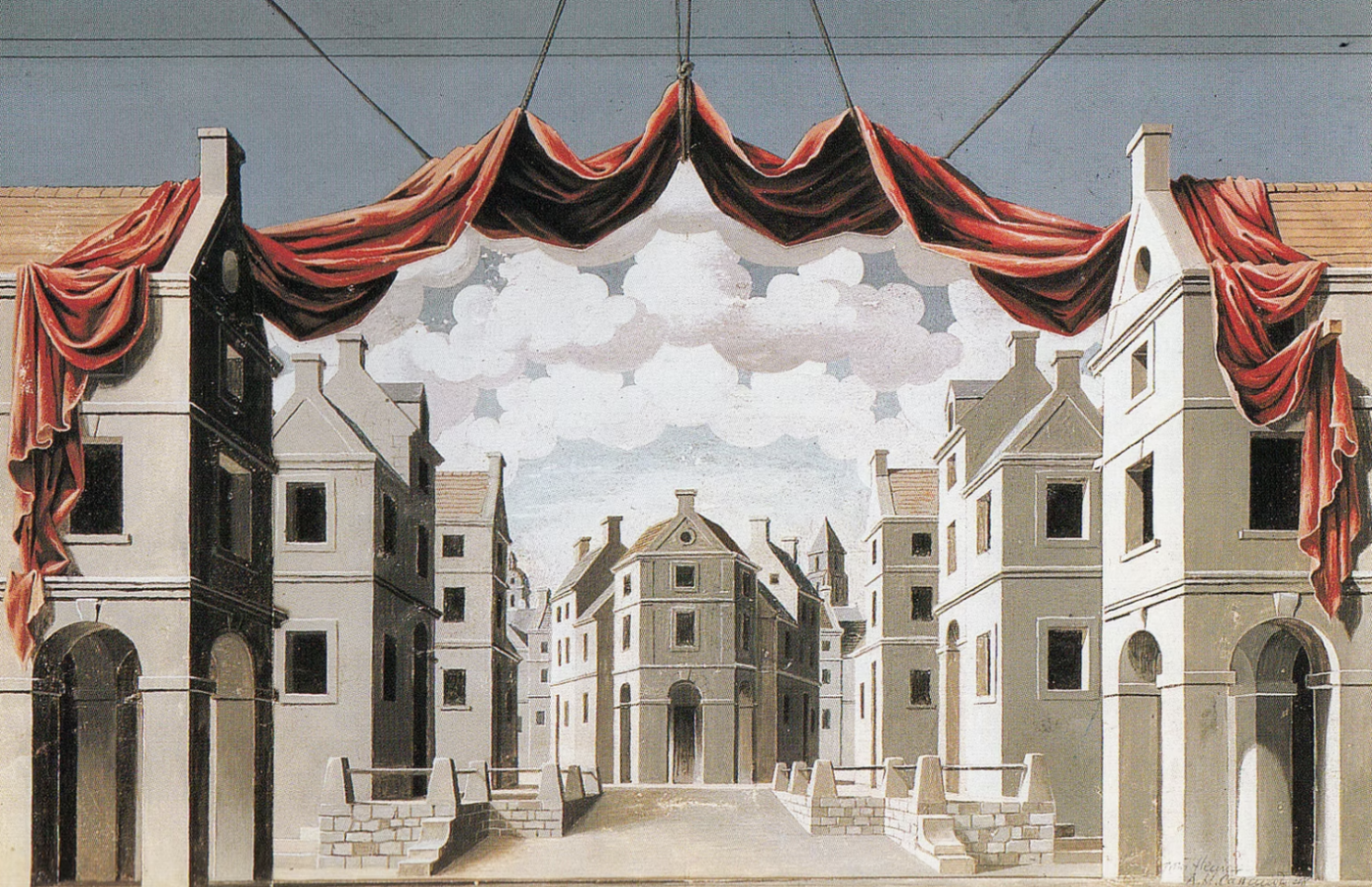 A.M. Cassandre, Monsieur de Pourceaugnac, décor de théâtre, 1948