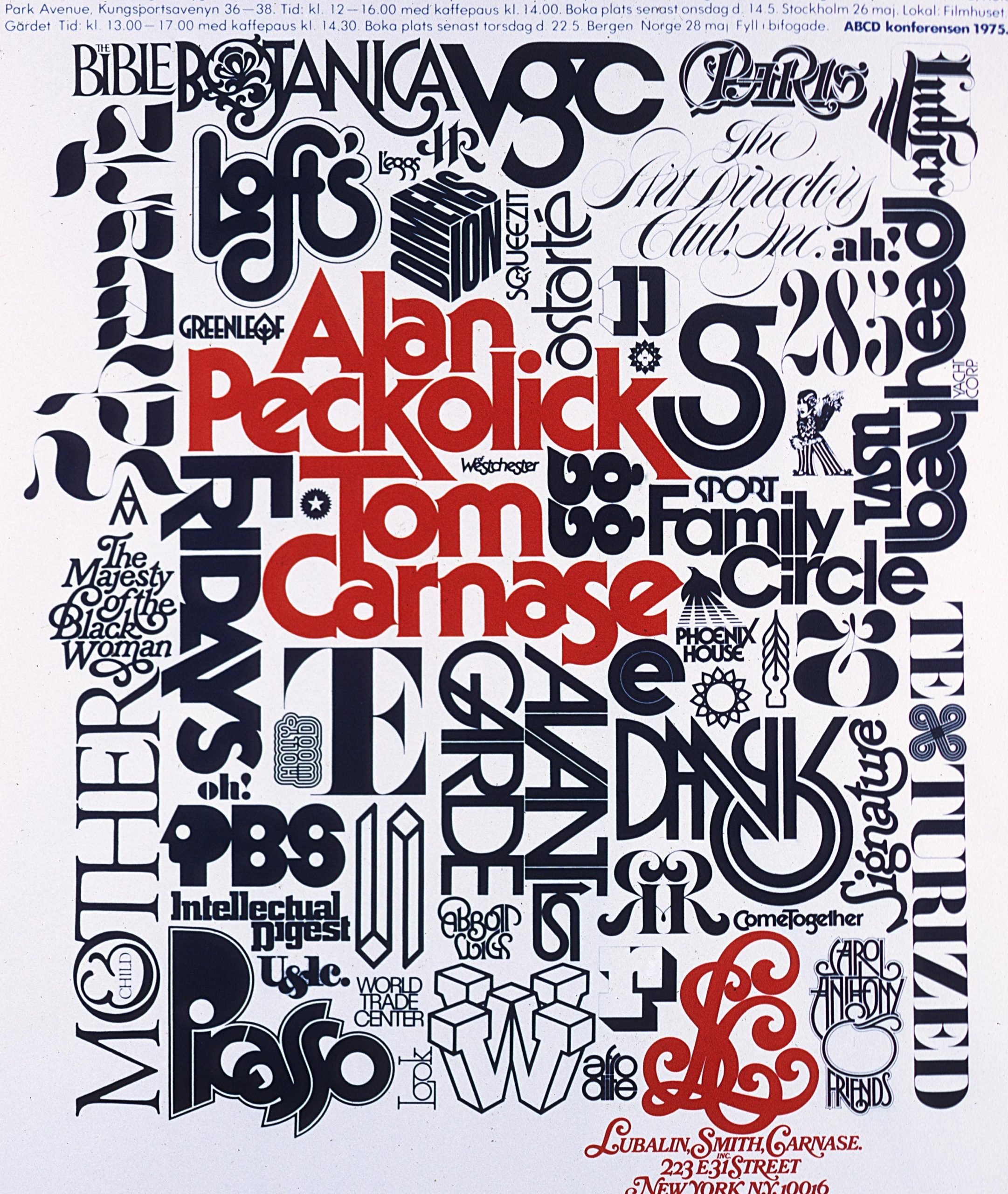 Poster pour Alan Peckolick et Tom Carnase, 1975